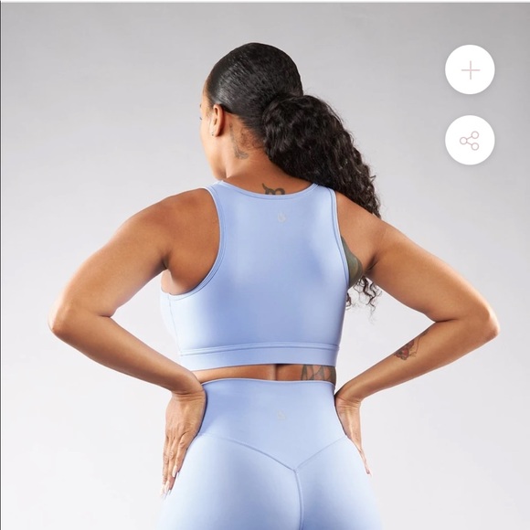 BuffBunny Botanical Sports Bra in Rainwater Blue - Picture 4 of 4